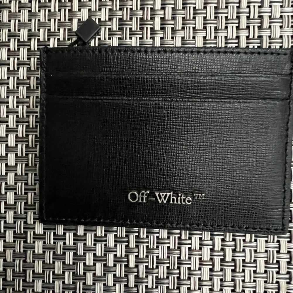 New Awesome Men's "OFF-WHITE" Black Card Holder